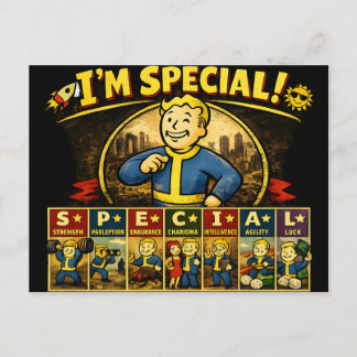Cartão Postal Sou Especial | Stats Mousepad Inspirado em Fallout