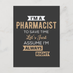 Cartão Postal Sou Farmacêutico para Economizar Vamos de tempo.