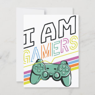 Cartão Postal Sou Gamers - Retro Neon Gaming Design