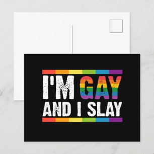 Cartão Postal Sou Gay e Eu Mato Orgulho Gay LGBTQ