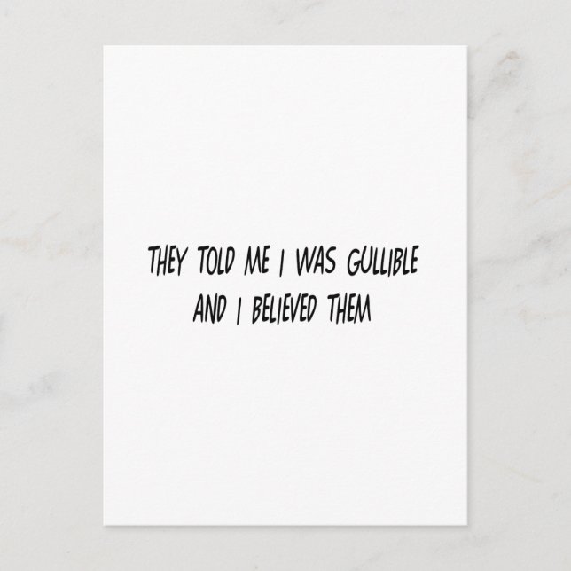 Cartão Postal Sou Gullible (Frente)