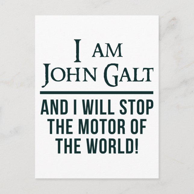 Cartão Postal Sou John Galt (Frente)