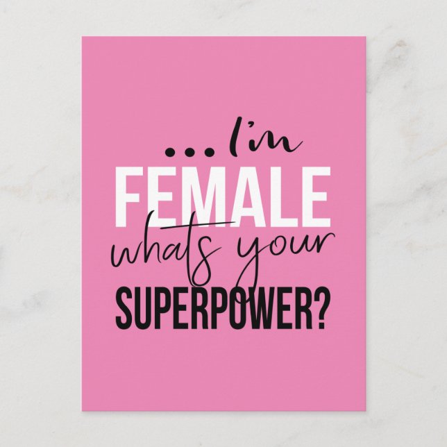 Cartão Postal Sou Mulher Que É Sua Superpotência (Frente)