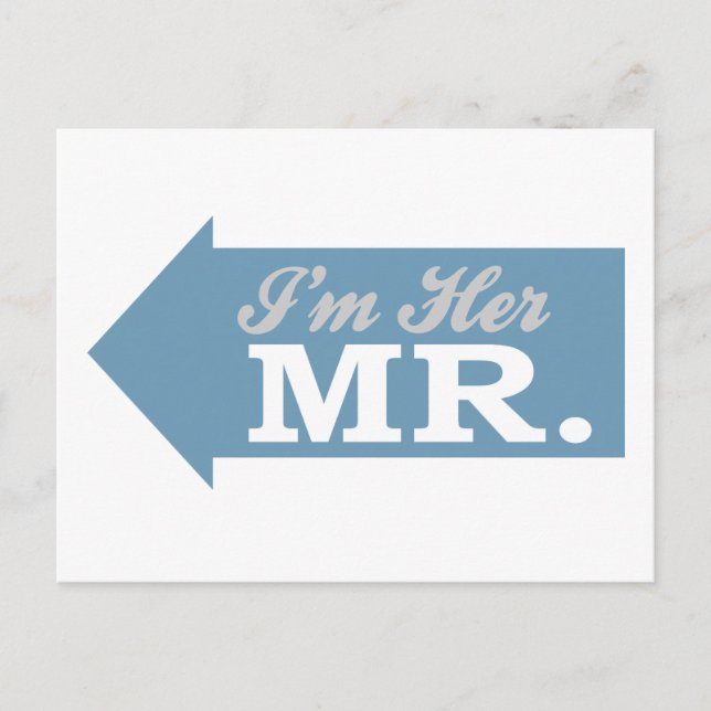 Cartão Postal Sou o Sr. Dela. (Seta Azul) (Frente)