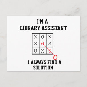 Cartão Postal Sou uma assistente de biblioteca, sempre encontro 