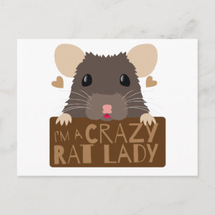 Cartão Postal Sou uma mulher louca de ratos