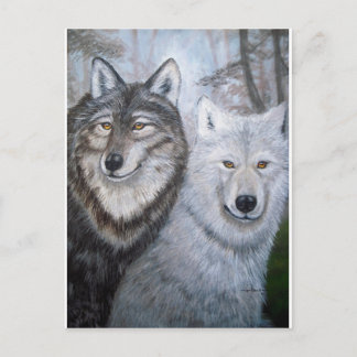 Cartão Postal Soul Mates Wolves de Lori Karels