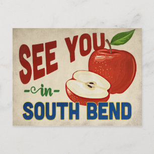 Cartão Postal South Bend Indiana Apple - Viagens vintage
