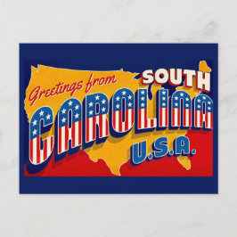 Cartão Postal South Carolina Patriotic Greeting Postcard