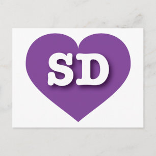 Cartão Postal South Dakota Purple Heart - Eu amo SD