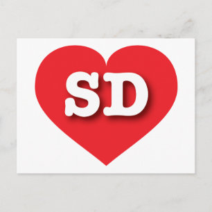 Cartão Postal South Dakota Red Heart - Big Love
