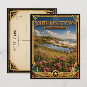 Cartão Postal South Kingstown Rhode Island Arte Deco Vintage Our
