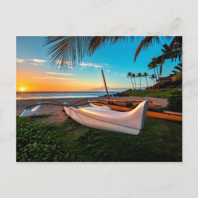 Cartão Postal South Maui Beach em Sunset | Maui, Havaí (Frente)