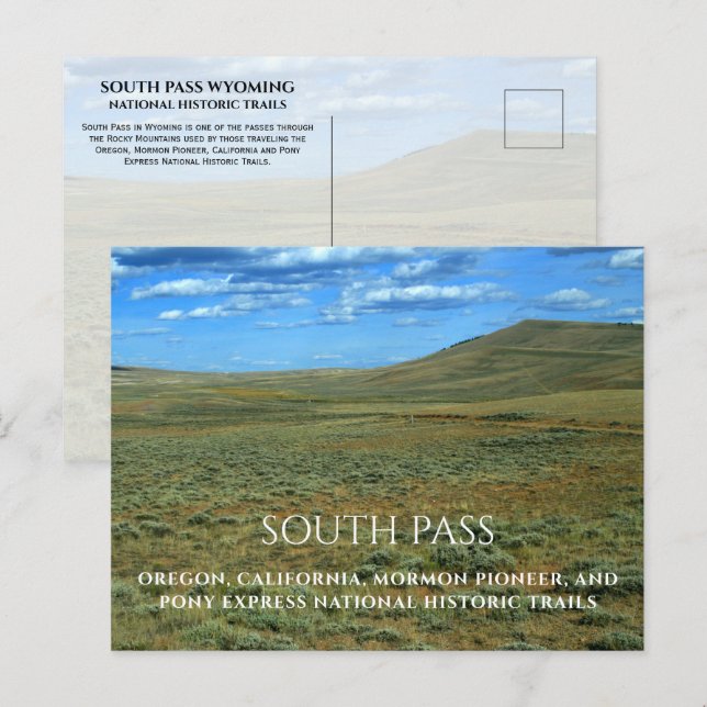 Cartão Postal South Pass Wyoming, Trilhos Históricos Nacionais (Frente/Verso)