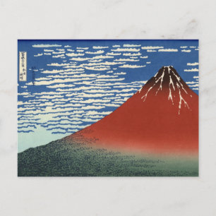 Cartão Postal South Wind, Clear Sky (por Hokusai)