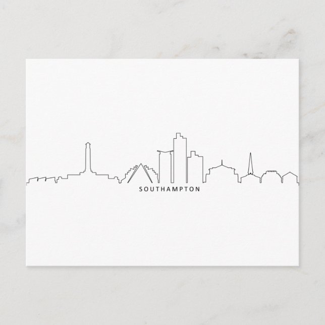 Cartão Postal SOUTHAMPTON England City Skyline Silhouette (Frente)