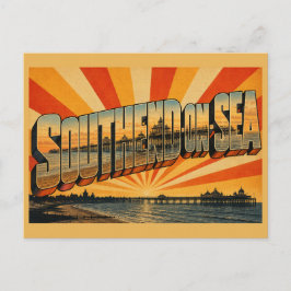 Cartão Postal Southend-on-Sea Inglaterra Arte de Viagem Vintage 