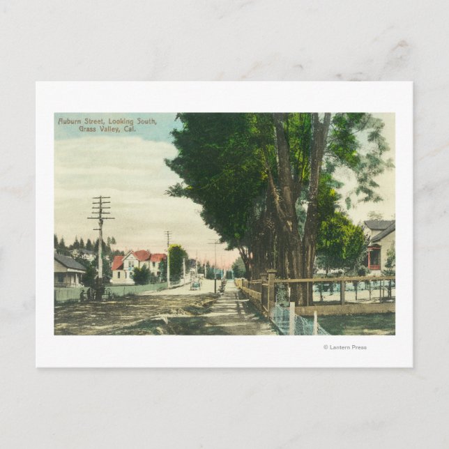 Cartão Postal Southern View da Rua Auburn (Frente)