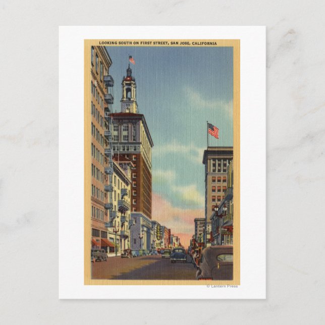 Cartão Postal Southern View of First Street (Frente)