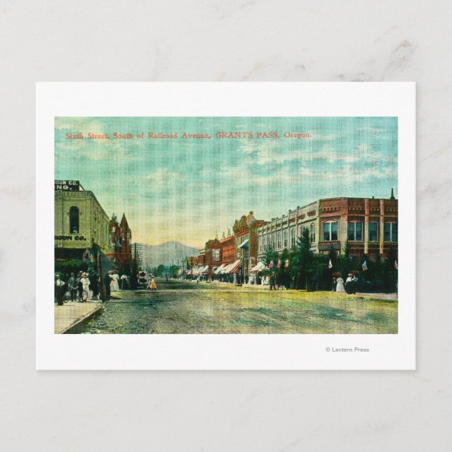 Cartão Postal Southern View of Sexta Street from Railroad (Frente)