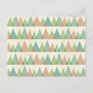 Cartão Postal Southwest Geo Step Triângulos Coral e Azul Turqu