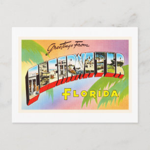 Cartão Postal Souvenir da Antiga Viagens vintage da Flórida Cle
