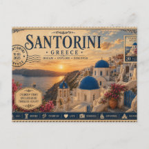 Souvenir de Férias Vintage de Santorini