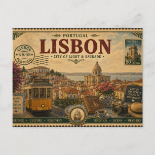 Cartão Postal Souvenir de Férias Vintage Portugal