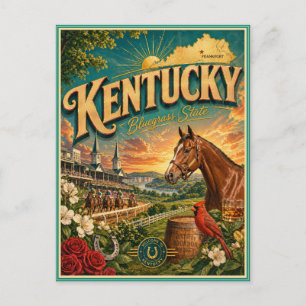 Cartão Postal Souvenir de Viagem Retrô de Kentucky