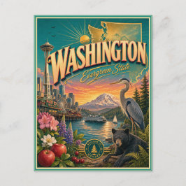 Cartão Postal Souvenir de Viagem Retro de Washingt