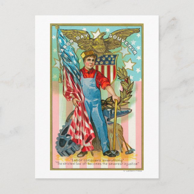 Cartão Postal Souvenir no Dia do Trabalho (Frente)