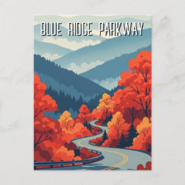 Cartão Postal Souvenir Vintage da Blue Ridge Parkway