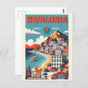 Cartão Postal souvenirs de grécia de kefalonia vintage