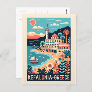 Cartão Postal souvenirs de grécia de kefalonia vintage