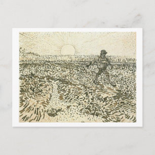 Cartão Postal Sower with Setting Sun, Van Gogh Fine Art