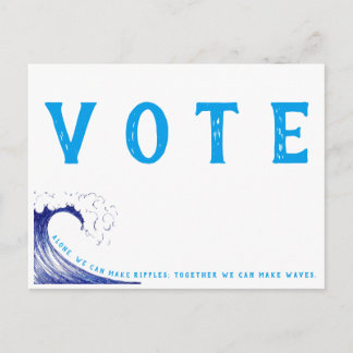 Cartão Postal Sozinhos, fazemos ondulações. Juntos fazemos ondas