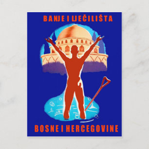 Cartão Postal Spa resorts da Bósnia, viagens vintage