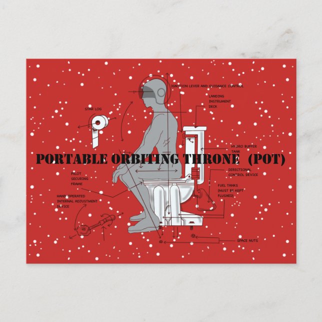 Cartão Postal SPACE TOILET by Jetpackcorps (Frente)