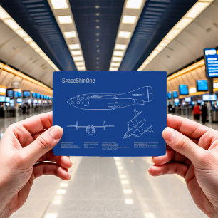 Cartão Postal SpaceShipOne - Planos de desenho de plano de avião