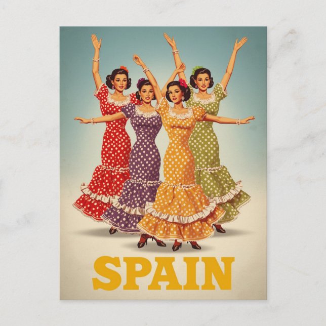 Cartão Postal Spain Flamenco Dancers Travel (Frente)