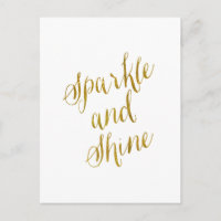 Sparkle e Shine Quote Faux Gold Foil Sparkly