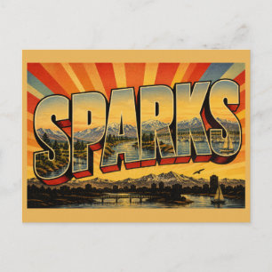 Cartão Postal Sparks Nevada Truckee River Sierra Mountains Arte