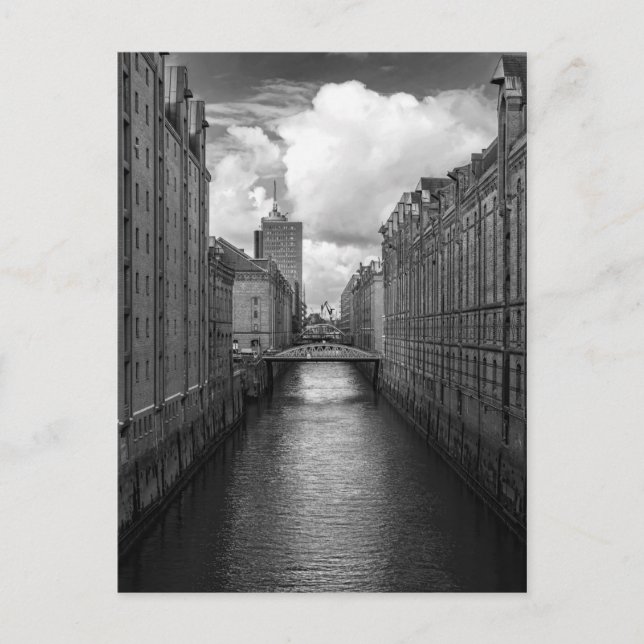 Cartão Postal Speicherstadt Hamburgo (Frente)