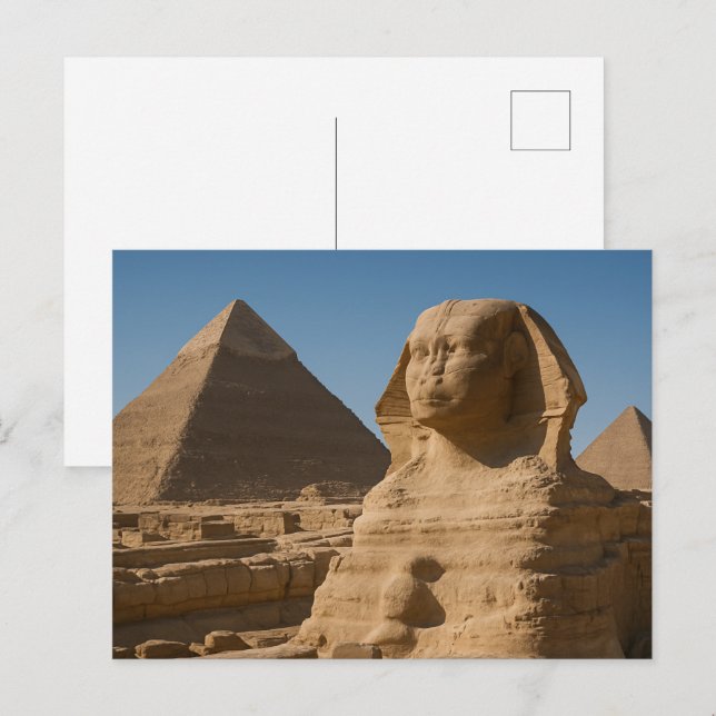 Cartão Postal Sphinx Divine Postcard Sagrado Pirâmides Giza (Frente/Verso)
