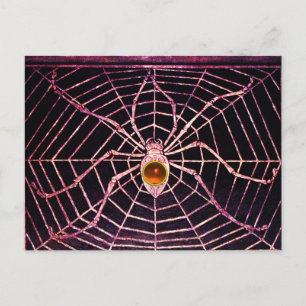 Cartão Postal SPIDER E WEB Laranja Agar Preto