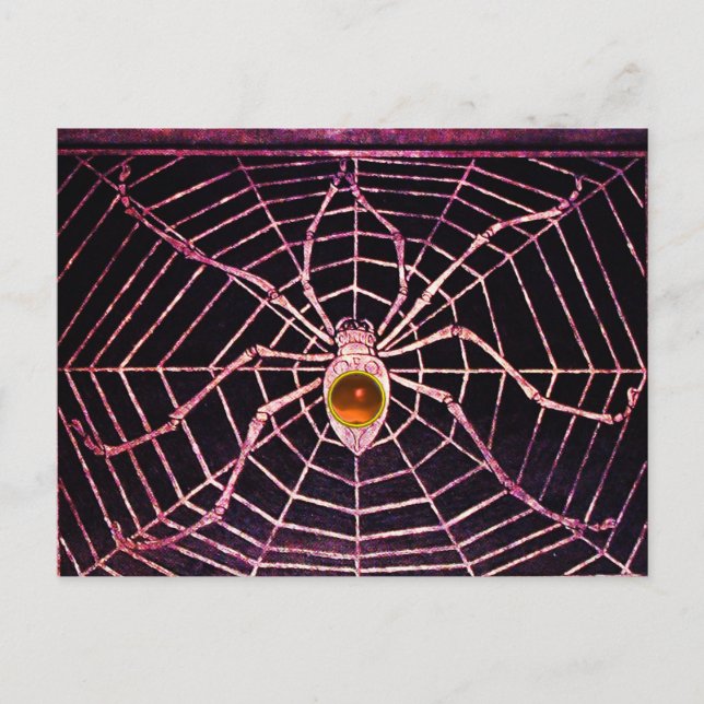 Cartão Postal SPIDER E WEB Laranja Agar Preto (Frente)
