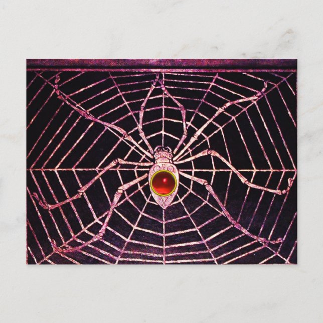 Cartão Postal SPIDER E WEB Red Ruby Black (Frente)