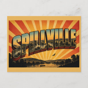 Cartão Postal Spillville Iowa Vale do Rio Turkey Colinas Arte