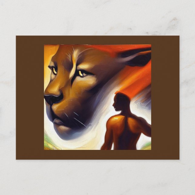 Cartão Postal Spirit Animal Cougar 2 (Frente)