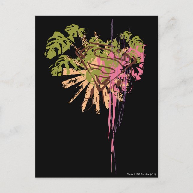 Cartão Postal Splash de Cor da Supergirl (Frente)